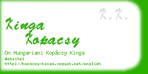 kinga kopacsy business card